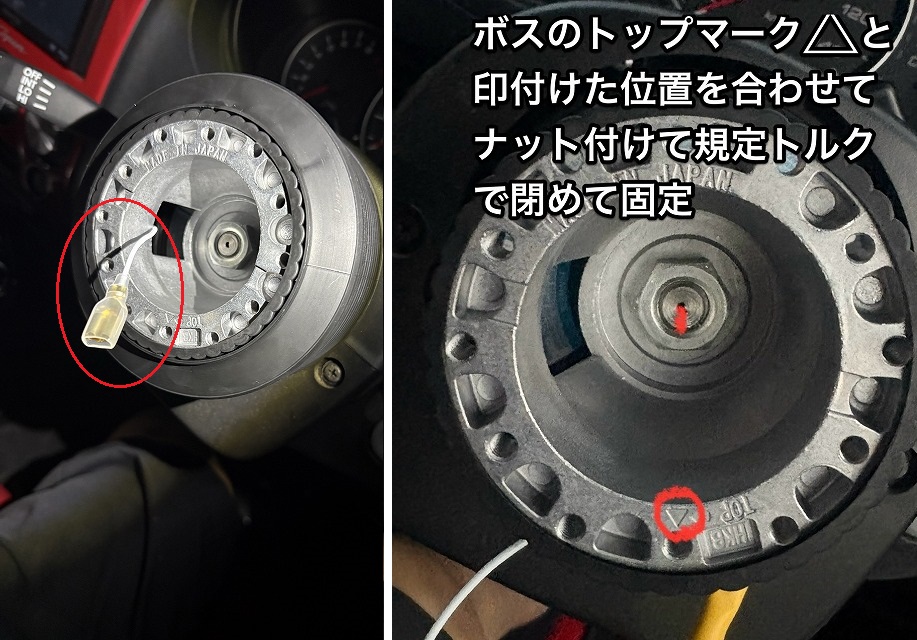 ボスを固定する