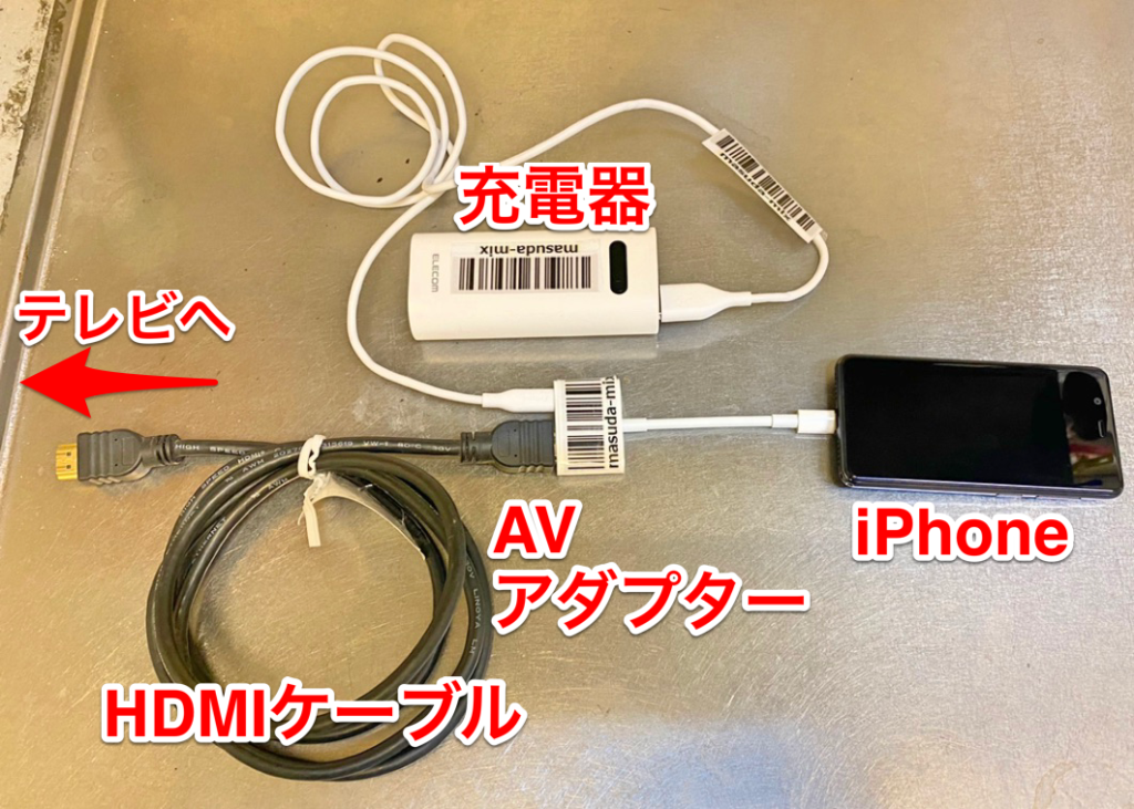 iPhoneのミラーリング接続説明画像